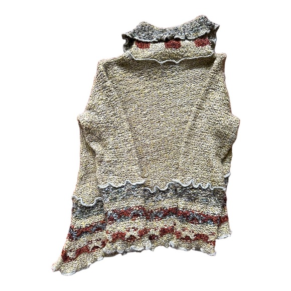 Mirasati Paris Green Multicolor Asymmetrical Sweater Size M - Picture 10 of 12